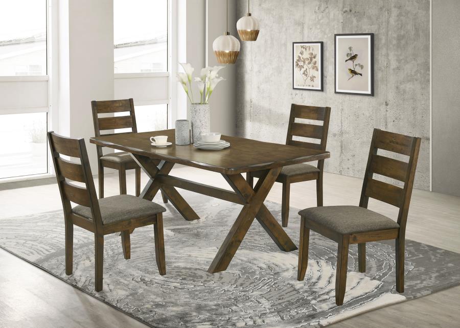 Alston 5-piece Rectangular Dining Table Set Knotty Nutmeg (image for) Alston 5-piece Rectangular Dining Table Set Knotty Nutmeg