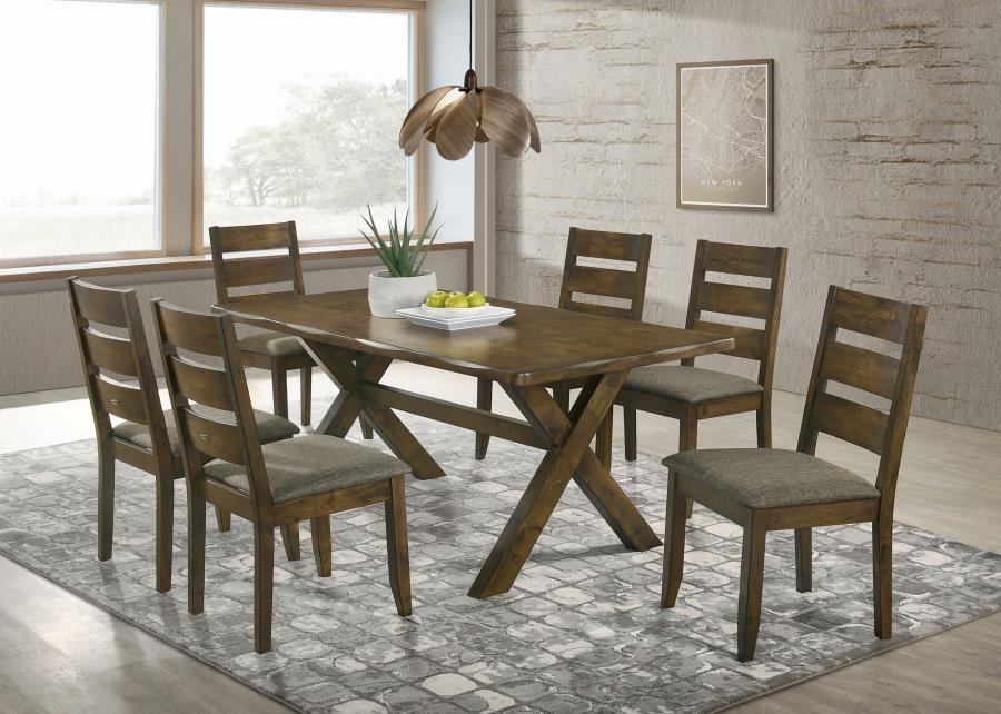 Alston 7-piece Rectangular Dining Table Set Knotty Nutmeg (image for) Alston 7-piece Rectangular Dining Table Set Knotty Nutmeg