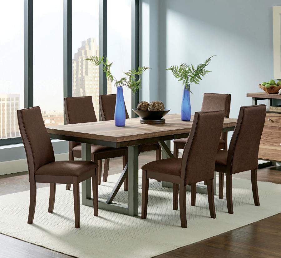 Spring Creek 7-piece Rectangular Dining Table Set Chocolate (image for) Spring Creek 7-piece Rectangular Dining Table Set Chocolate