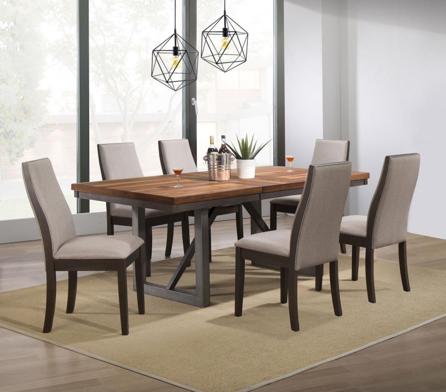 Spring Creek 7-piece Rectangular Dining Table Set Taupe (image for) Spring Creek 7-piece Rectangular Dining Table Set Taupe