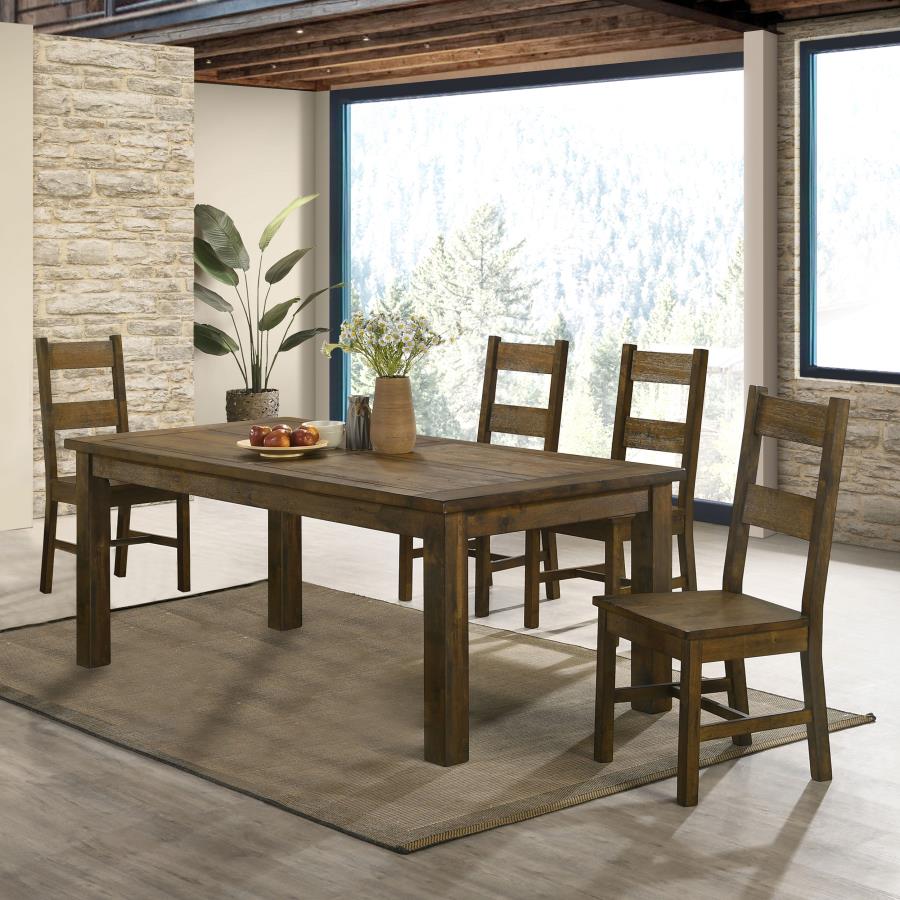 Coleman 5-piece Rectangular Dining Set Rustic Golden Brown (image for) Coleman 5-piece Rectangular Dining Set Rustic Golden Brown