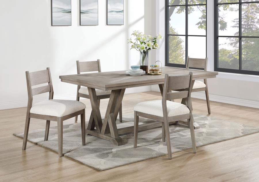 Cornelia 5-piece Rectangular Dining Table Set Coastal Grey (image for) Cornelia 5-piece Rectangular Dining Table Set Coastal Grey