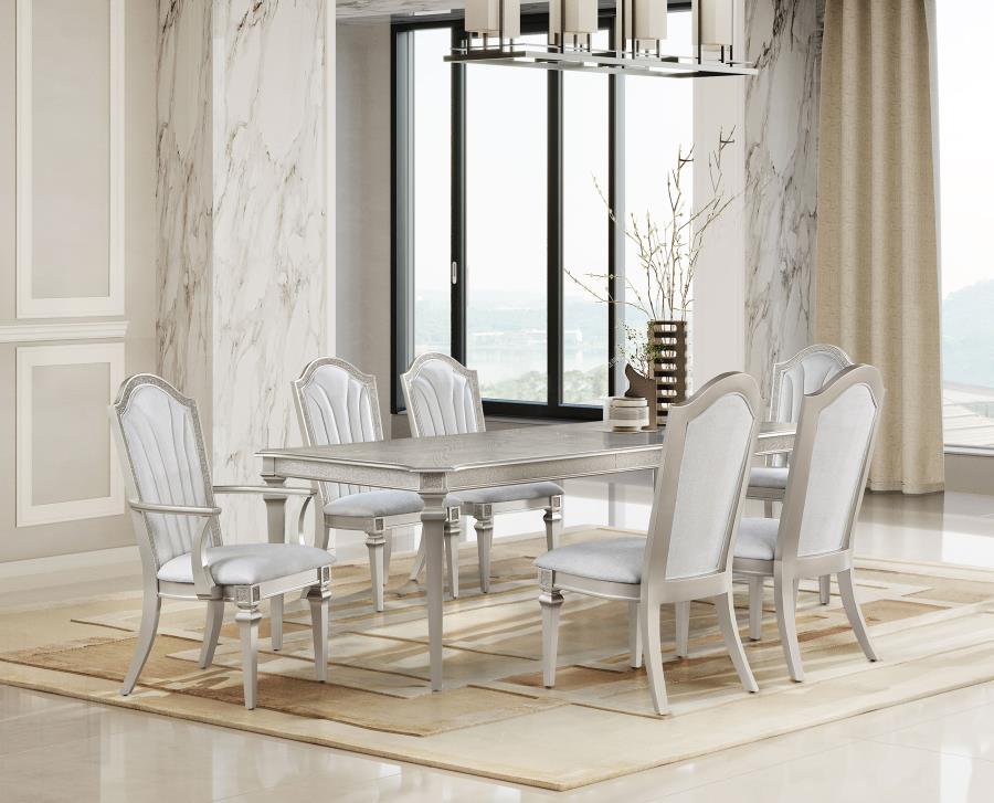 Evangeline 7-piece Extension Leaf Dining Set Silver Oak (image for) Evangeline 7-piece Extension Leaf Dining Set Silver Oak