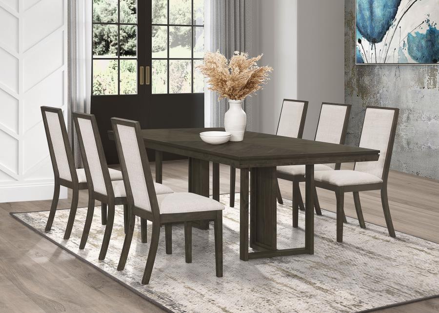 Kelly 7-piece Rectangular Dining Table Set Dark Grey (image for) Kelly 7-piece Rectangular Dining Table Set Dark Grey
