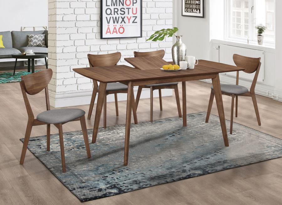 Alfredo 5-piece Butterfly Leaf Dining Set Natural Walnut (image for) Alfredo 5-piece Butterfly Leaf Dining Set Natural Walnut