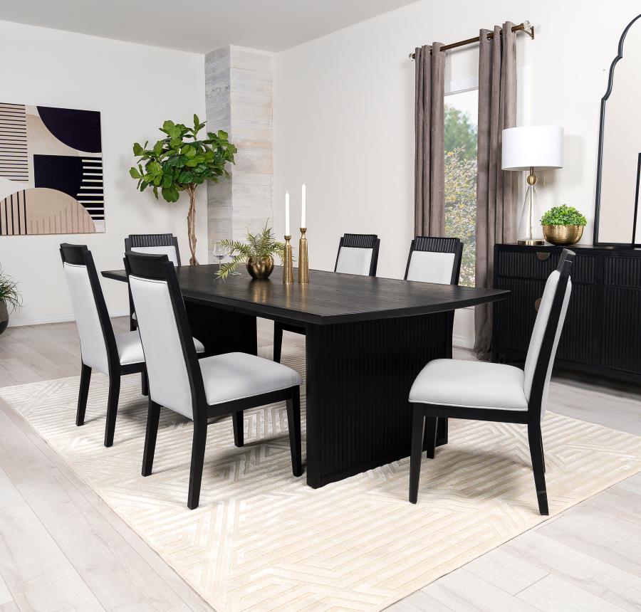 Brookmead 7-piece Extension Leaf Dining Table Set Black (image for) Brookmead 7-piece Extension Leaf Dining Table Set Black
