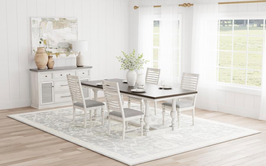 Aventine 5-piece Extension Leaf Dining Set Vintage White (image for) Aventine 5-piece Extension Leaf Dining Set Vintage White