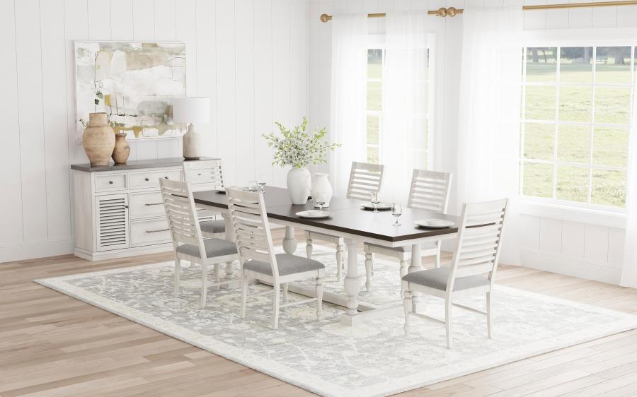 Aventine 7-piece Extension Leaf Dining Set Vintage White (image for) Aventine 7-piece Extension Leaf Dining Set Vintage White