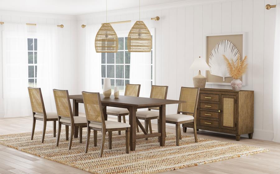 Matisse 7-piece Rectangular Dining Table Set Light Brown (image for) Matisse 7-piece Rectangular Dining Table Set Light Brown