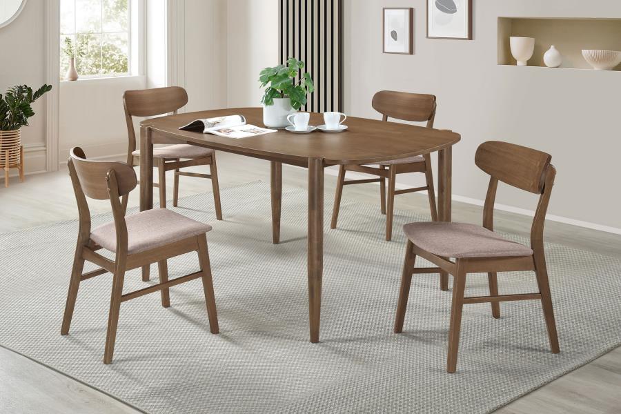 Dortch 5-piece Oval Solid Wood Dining Set Walnut (image for) Dortch 5-piece Oval Solid Wood Dining Set Walnut