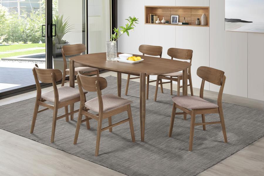 Dortch 7-piece Oval Solid Wood Dining Set Walnut (image for) Dortch 7-piece Oval Solid Wood Dining Set Walnut