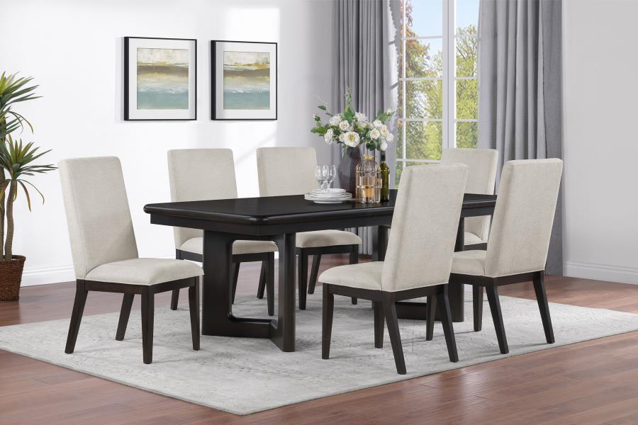 Hathaway 7-piece Rectangular Dining Table Set Acacia Brown (image for) Hathaway 7-piece Rectangular Dining Table Set Acacia Brown