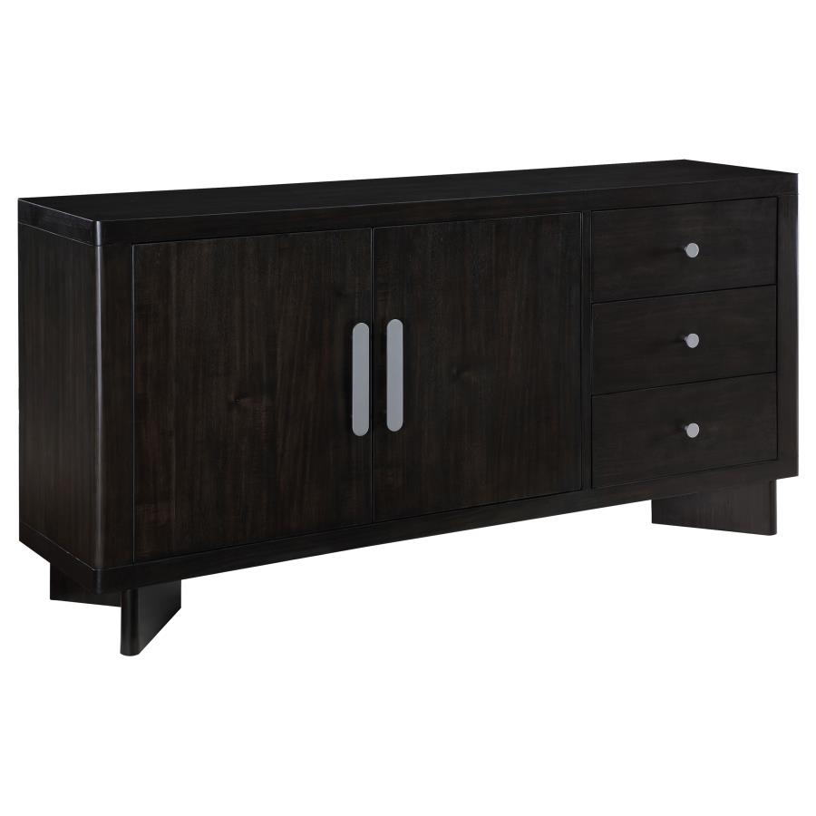 Hathaway 3-drawer Sideboard Buffet Cabinet Acacia Brown (image for) Hathaway 3-drawer Sideboard Buffet Cabinet Acacia Brown