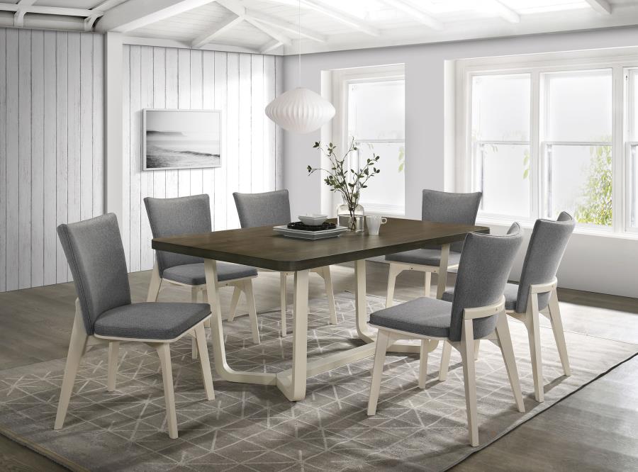 Biloxi 7-piece 71-inch Rectangular Dining Set Greyish Brown (image for) Biloxi 7-piece 71-inch Rectangular Dining Set Greyish Brown