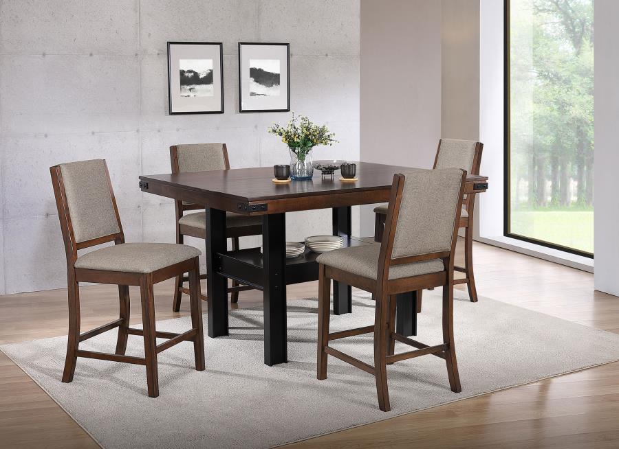 Patterson 5-piece Counter Height Dining Set Mango Oak (image for) Patterson 5-piece Counter Height Dining Set Mango Oak