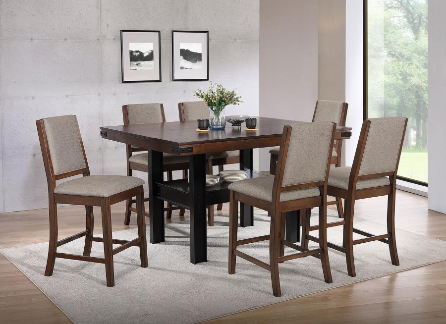 Patterson 7-piece Counter Height Dining Set Mango Oak (image for) Patterson 7-piece Counter Height Dining Set Mango Oak