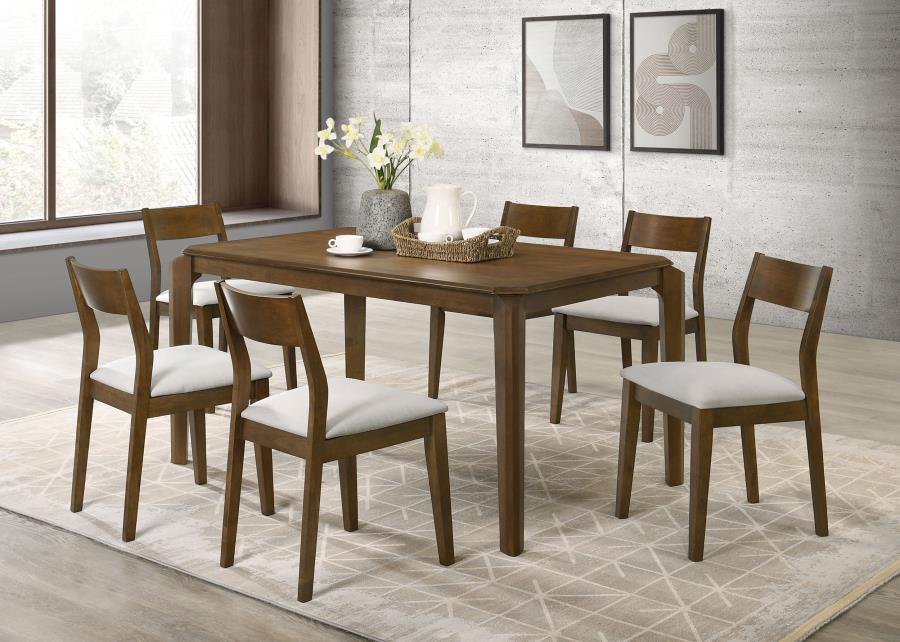 Almonte 7-piece 59-inch Rectangular Dining Set Dark Brown (image for) Almonte 7-piece 59-inch Rectangular Dining Set Dark Brown