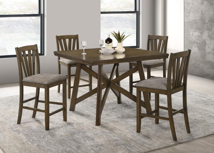 Canfield 5-piece 47-inch Counter Height Dining Set Brown (image for) Canfield 5-piece 47-inch Counter Height Dining Set Brown
