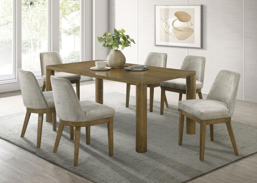 Castlewood 7-piece 71-inch Rectangular Dining Set Brown Oak (image for) Castlewood 7-piece 71-inch Rectangular Dining Set Brown Oak