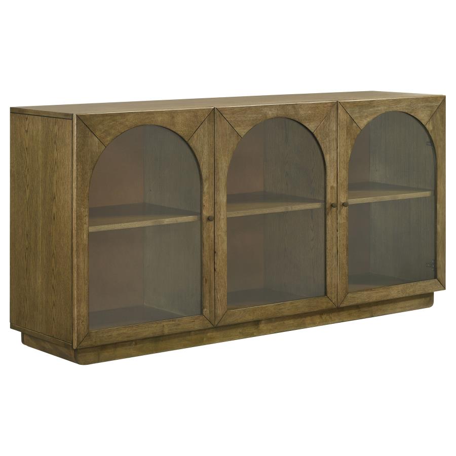 Castlewood 71-inch Dining Sideboard Buffet Server Brown Oak (image for) Castlewood 71-inch Dining Sideboard Buffet Server Brown Oak