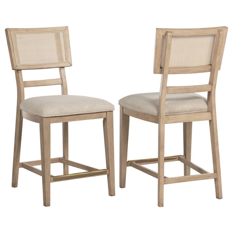 Kailani Radio Weave Cane Counter Dining Side Chair Beige Oak (image for) Kailani Radio Weave Cane Counter Dining Side Chair Beige Oak