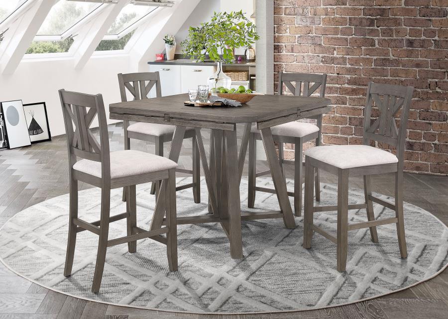 Athens 5-piece Drop Leaf Counter Height Dining Set Barn Grey (image for) Athens 5-piece Drop Leaf Counter Height Dining Set Barn Grey