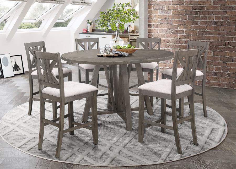Athens 7-piece Drop Leaf Counter Height Dining Set Barn Grey (image for) Athens 7-piece Drop Leaf Counter Height Dining Set Barn Grey