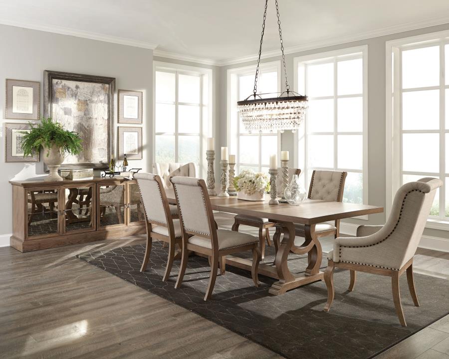 Brockway 7-piece Extension Leaf Dining Set Barley Brown (image for) Brockway 7-piece Extension Leaf Dining Set Barley Brown