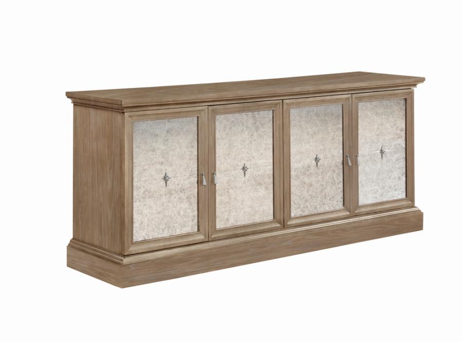 Brockway 4-door Dining Sideboard Buffet Cabinet Barley Brown (image for) Brockway 4-door Dining Sideboard Buffet Cabinet Barley Brown