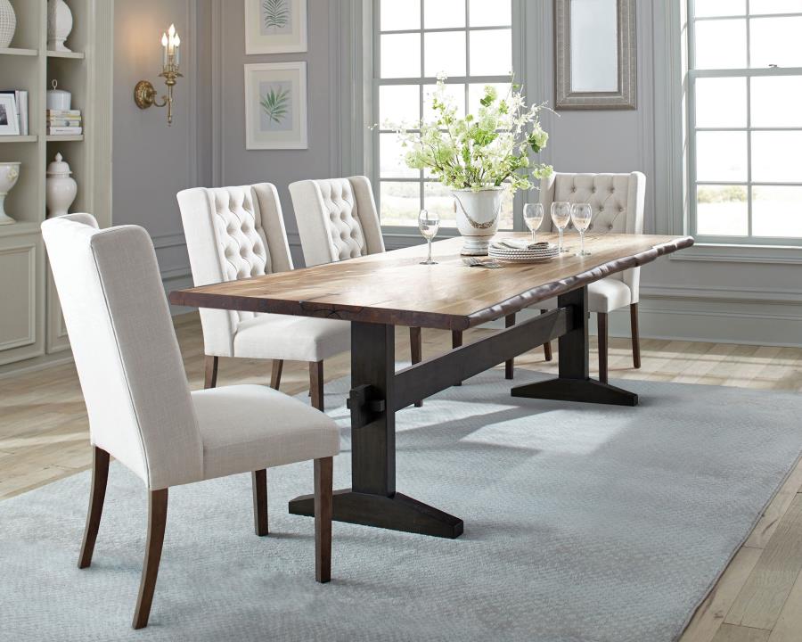 Bexley 5-piece Rectangular Live Edge Dining Table Set Honey (image for) Bexley 5-piece Rectangular Live Edge Dining Table Set Honey