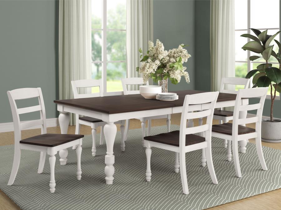 Madelyn 7-piece Rectangular Dining Table Set Coastal White (image for) Madelyn 7-piece Rectangular Dining Table Set Coastal White