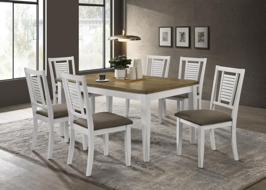 Appleton 7-piece Rectangular Dining Set Distressed White (image for) Appleton 7-piece Rectangular Dining Set Distressed White