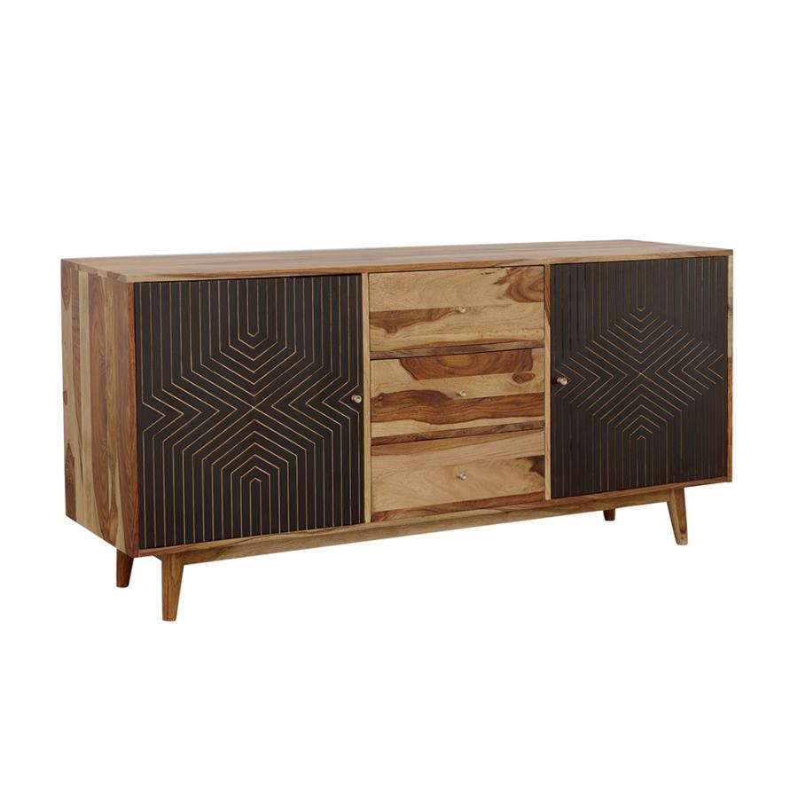 Partridge 2-door Sideboard Buffet Cabinet Natural Sheesham (image for) Partridge 2-door Sideboard Buffet Cabinet Natural Sheesham