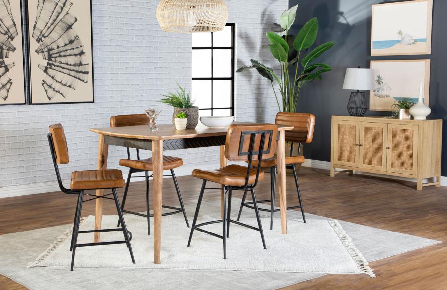 Partridge 5-piece Counter Dining Set Sheesham and Camel (image for) Partridge 5-piece Counter Dining Set Sheesham and Camel