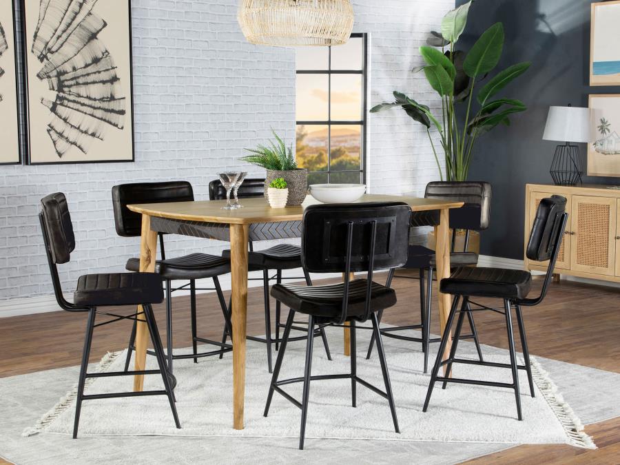 Partridge 7-piece Counter Dining Set Sheesham and Espresso (image for) Partridge 7-piece Counter Dining Set Sheesham and Espresso