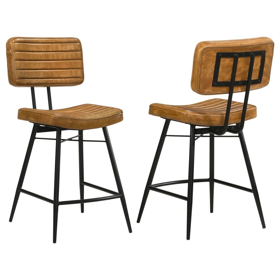 Partridge Leather Counter Chair Antique Camel (Set of 2) (image for) Partridge Leather Counter Chair Antique Camel (Set of 2)