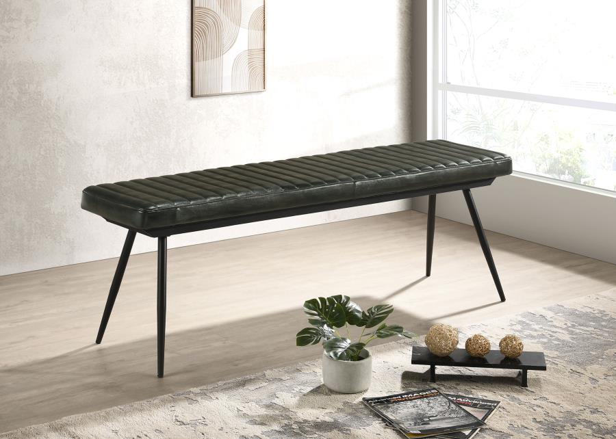 Misty Leather Upholstered Dining Bench Antique Espresso (image for) Misty Leather Upholstered Dining Bench Antique Espresso