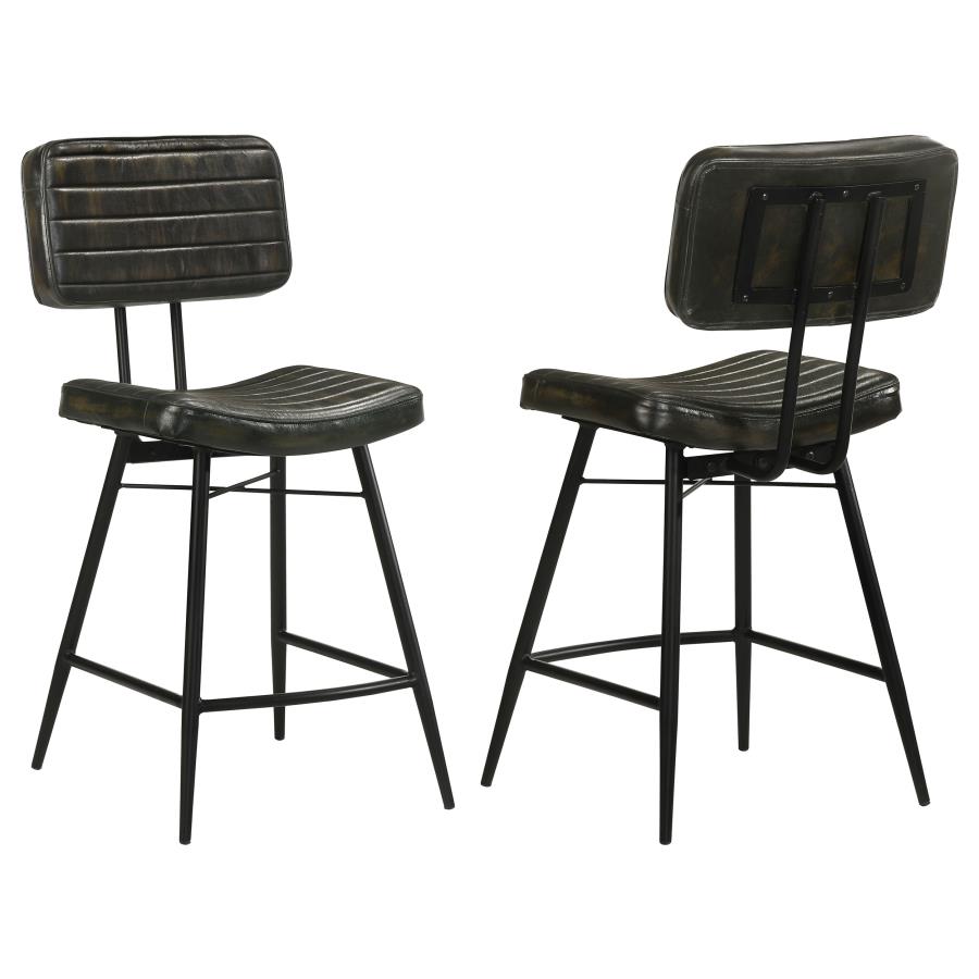 Partridge Leather Counter Chair Antique Espresso (Set of 2) (image for) Partridge Leather Counter Chair Antique Espresso (Set of 2)