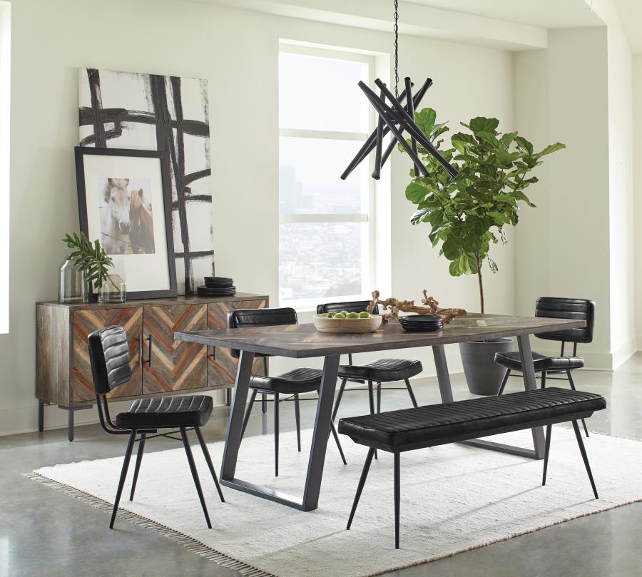 Misty 6-piece Rectangular Dining Set Sheesham and Espresso (image for) Misty 6-piece Rectangular Dining Set Sheesham and Espresso