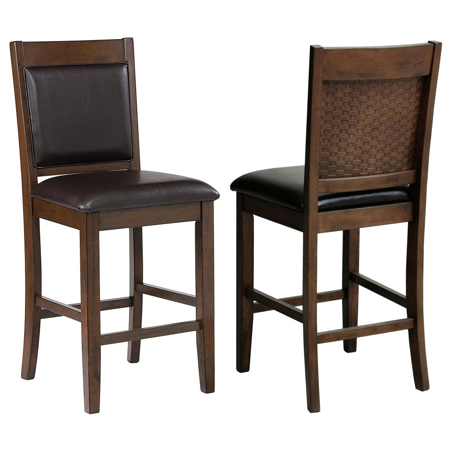 Dewey Upholstered Counter Chair Walnut (Set of 2) (image for) Dewey Upholstered Counter Chair Walnut (Set of 2)