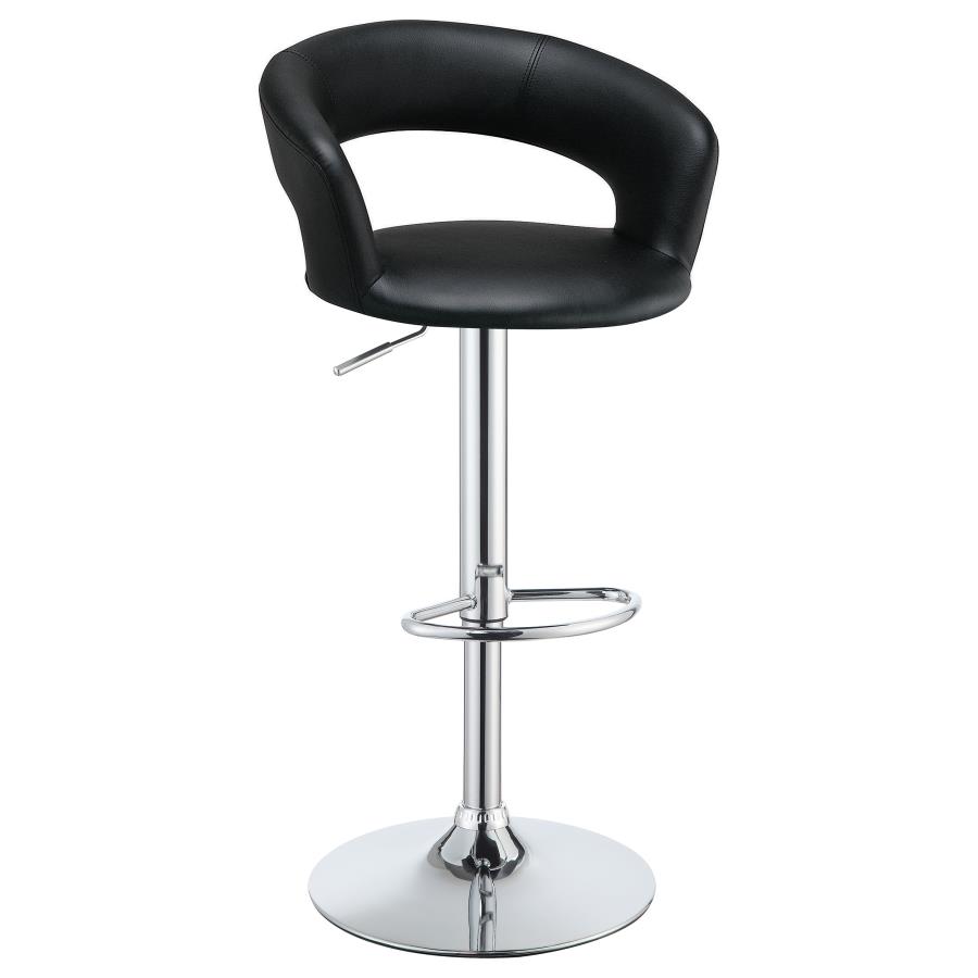 Barraza 29" Adjustable Height Bar Stool Black and Chrome (image for) Barraza 29" Adjustable Height Bar Stool Black and Chrome
