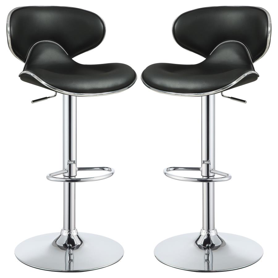 Edenton Upholstered Adjustable Bar Stool Black (Set of 2) (image for) Edenton Upholstered Adjustable Bar Stool Black (Set of 2)