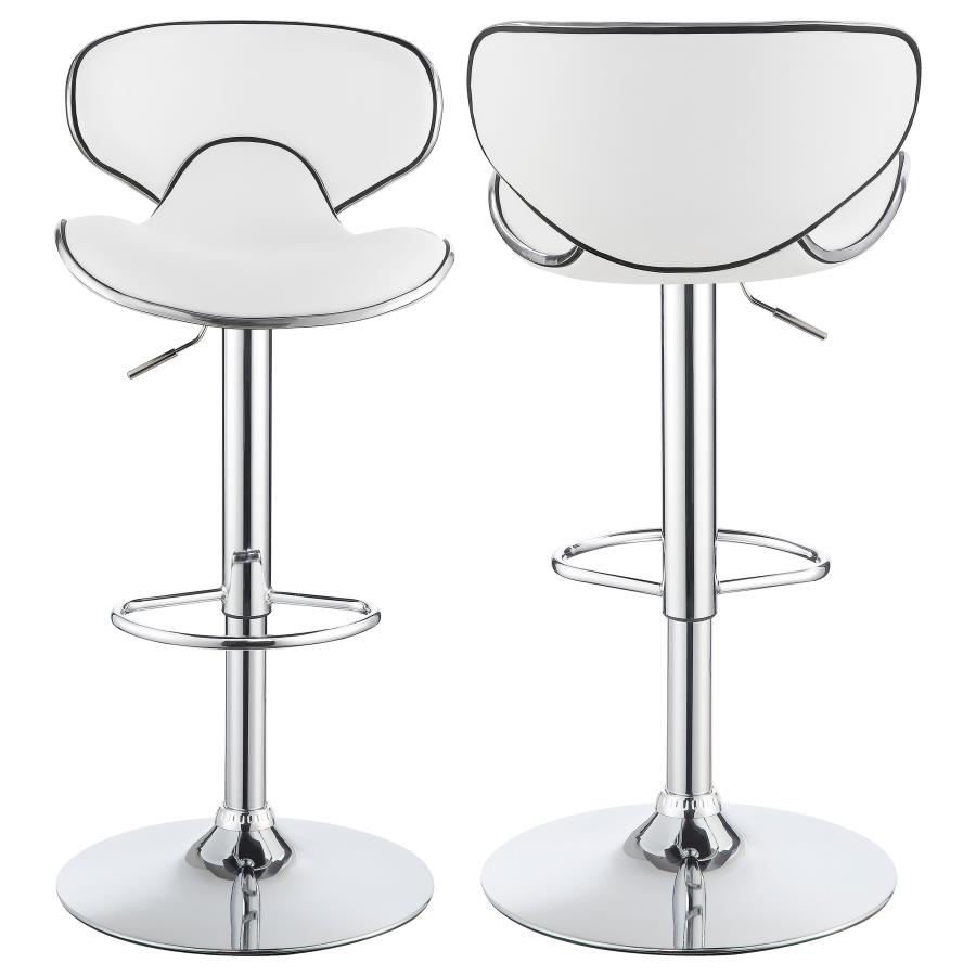 Edenton Upholstered Adjustable Bar Stool White (Set of 2) (image for) Edenton Upholstered Adjustable Bar Stool White (Set of 2)