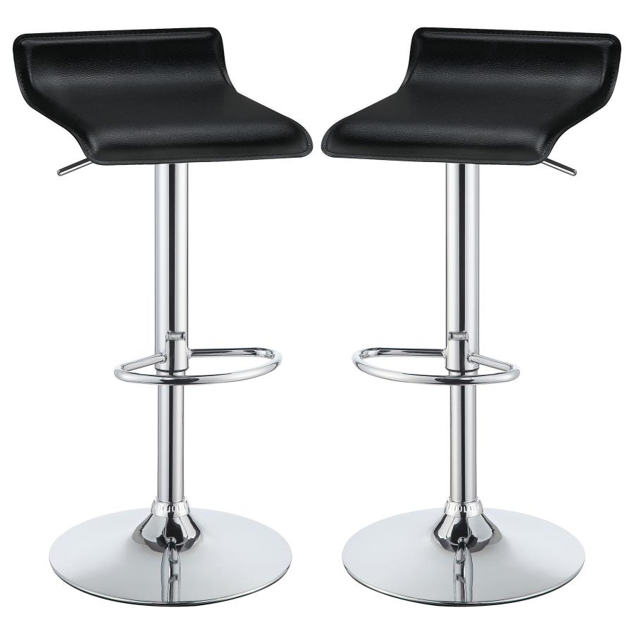 Bidwell Upholstered Adjustable Bar Stool Black (Set of 2) (image for) Bidwell Upholstered Adjustable Bar Stool Black (Set of 2)