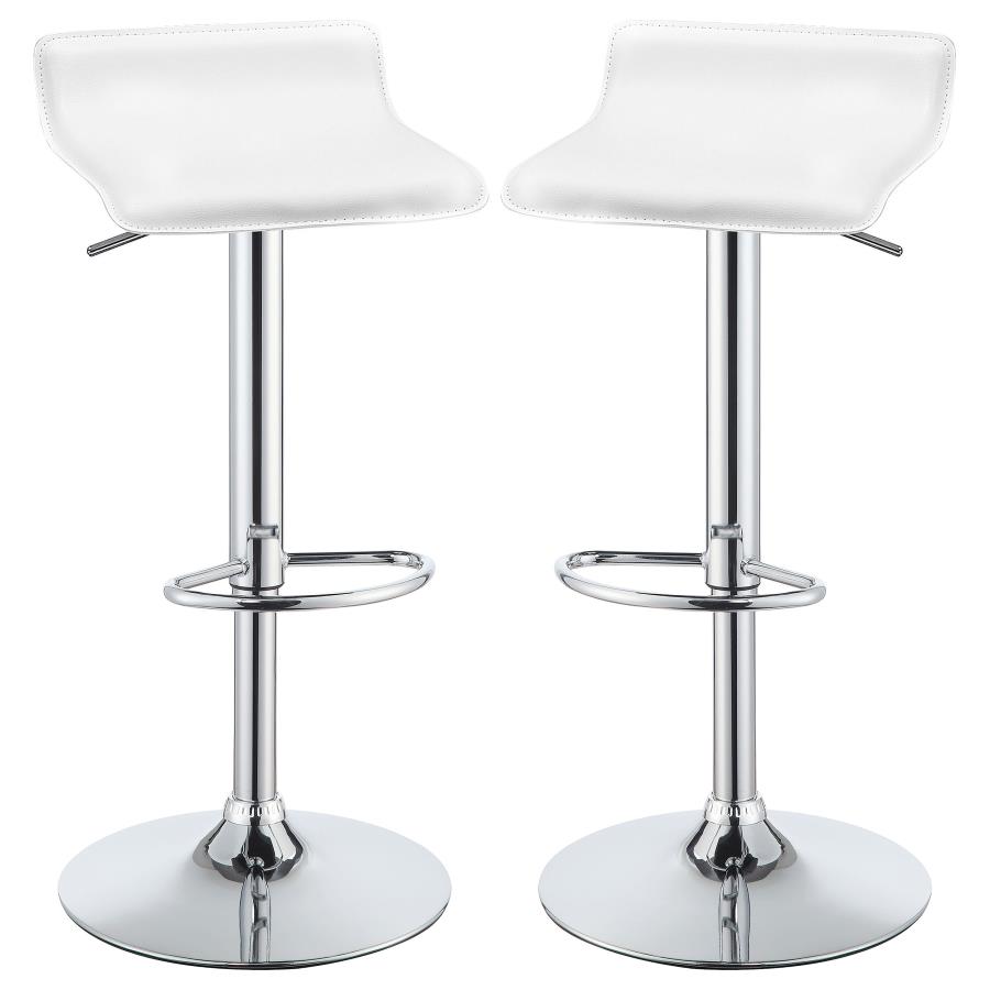Bidwell Upholstered Adjustable Bar Stool White (Set of 2) (image for) Bidwell Upholstered Adjustable Bar Stool White (Set of 2)