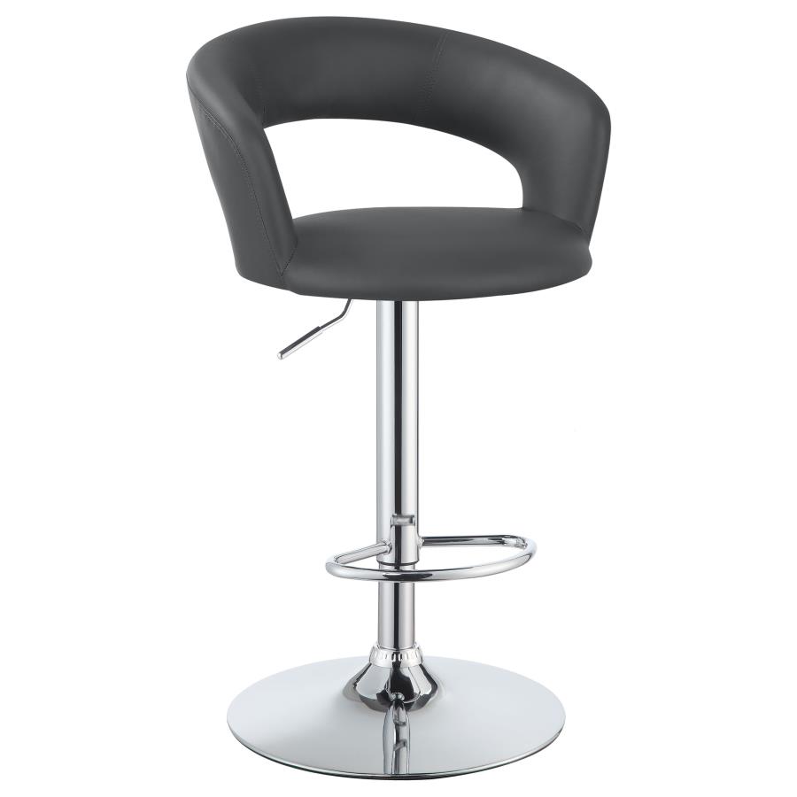 Barraza 29" Adjustable Height Bar Stool Grey and Chrome (image for) Barraza 29" Adjustable Height Bar Stool Grey and Chrome