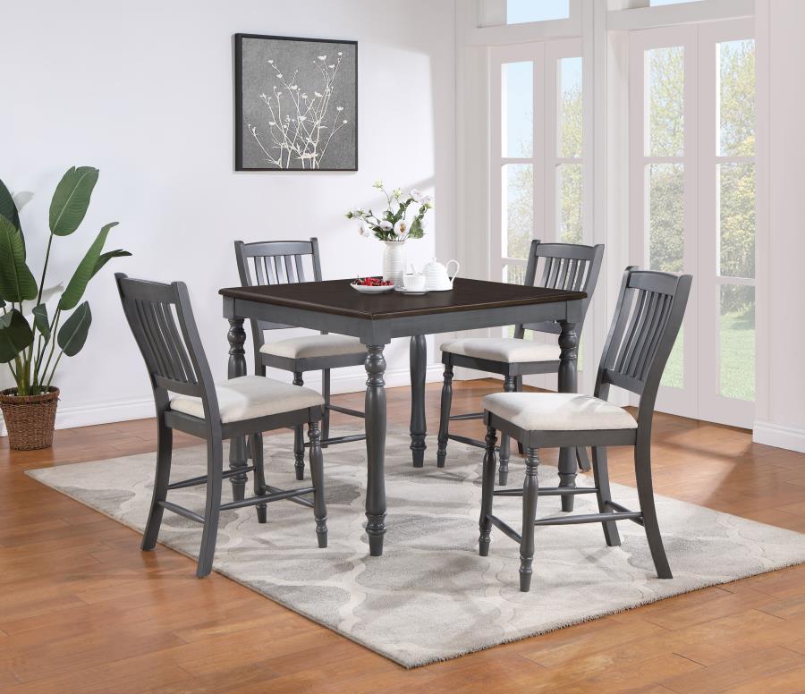 Wiley 5-piece Square Counter Height Dining Set Grey (image for) Wiley 5-piece Square Counter Height Dining Set Grey
