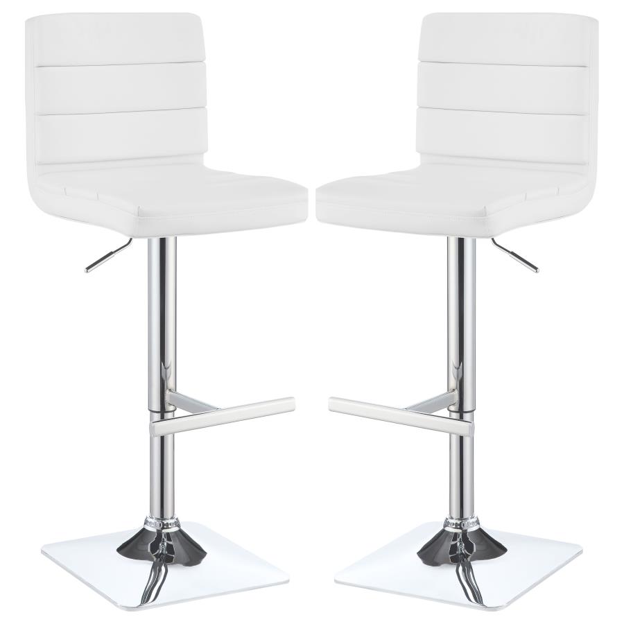 Bianca Upholstered Adjustable Bar Stool White (Set of 2) (image for) Bianca Upholstered Adjustable Bar Stool White (Set of 2)