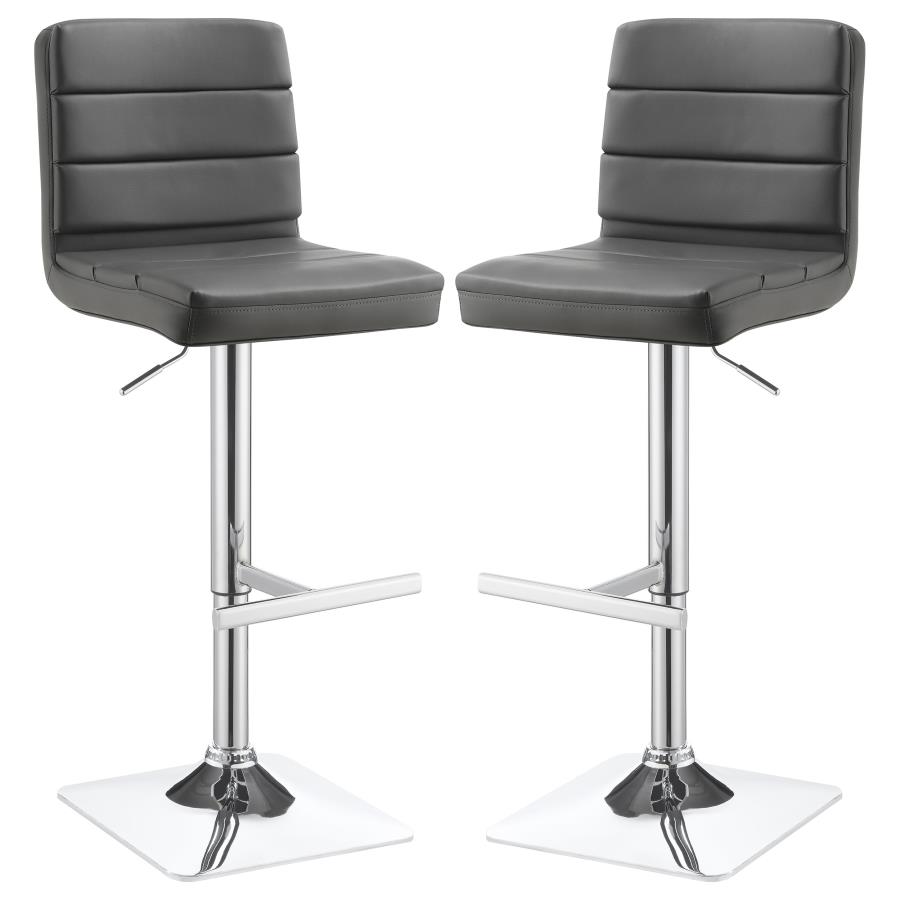 Bianca Upholstered Adjustable Bar Stool Grey (Set of 2) (image for) Bianca Upholstered Adjustable Bar Stool Grey (Set of 2)