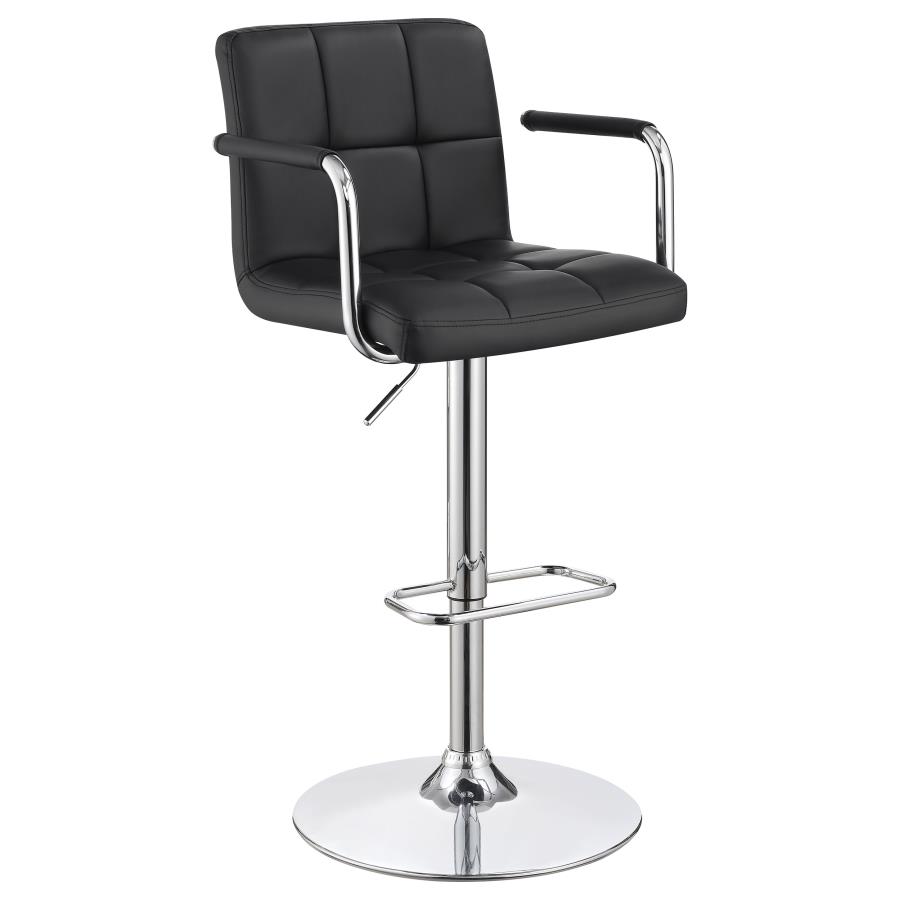 Palomar Adjustable Height Bar Stool Black and Chrome (image for) Palomar Adjustable Height Bar Stool Black and Chrome
